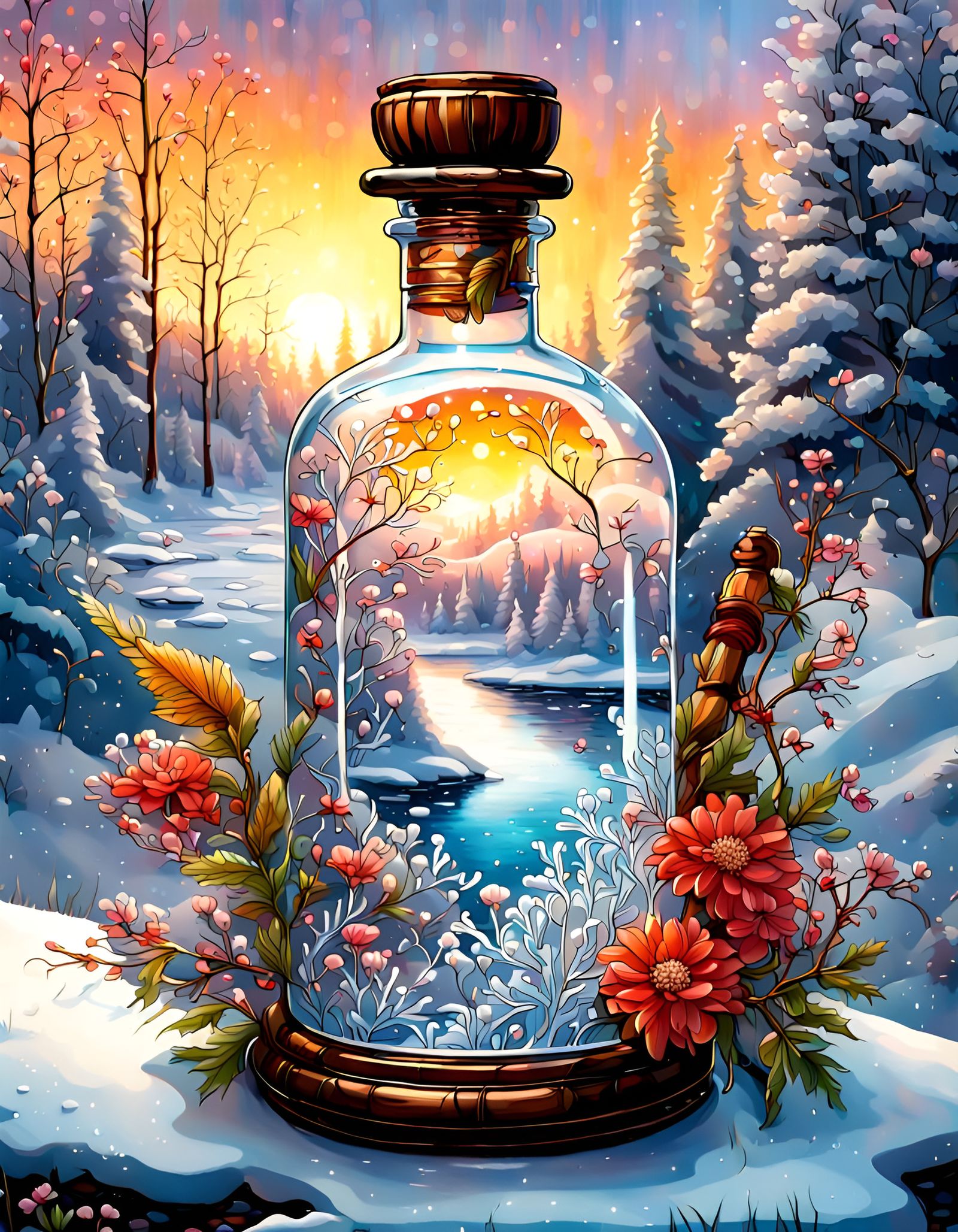 Winter River In A Bottle