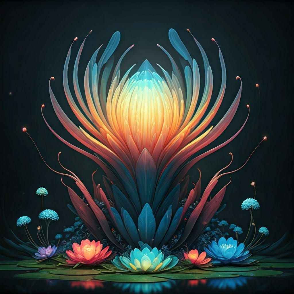 Vibrant Iridescent Blooms Emerge in Dreamy, Ethereal Light