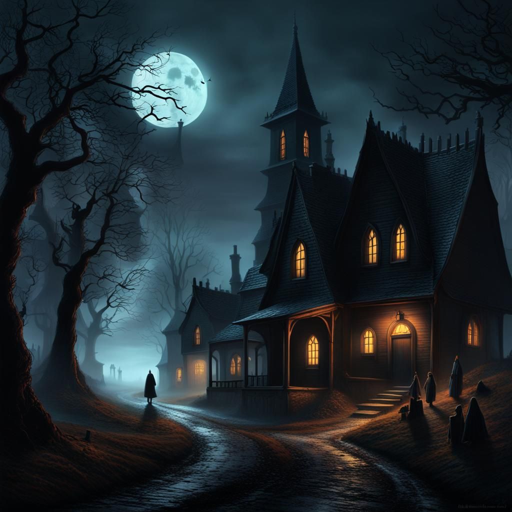 Gothic Village - AI Generated Artwork - NightCafe Creator