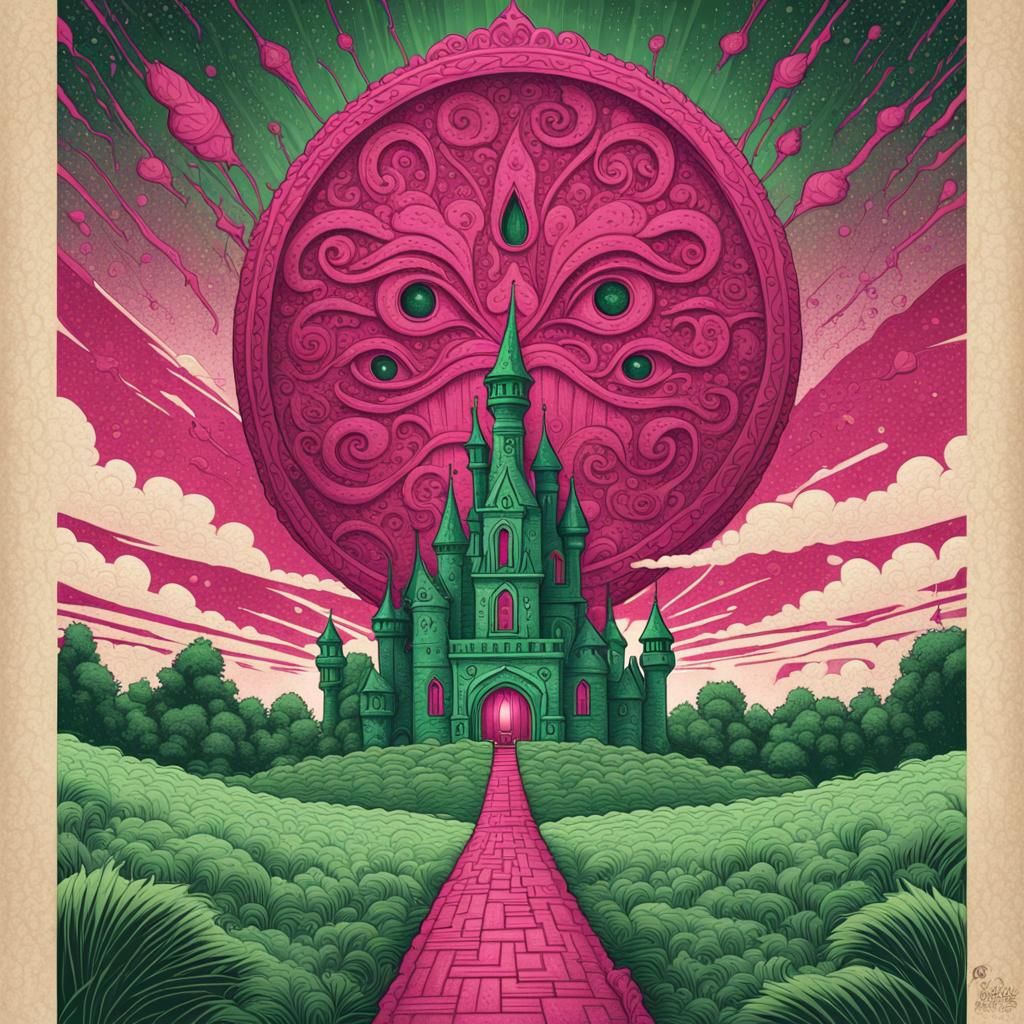Fairy Tale Stephen Hillenburg green and magenta movie poster...