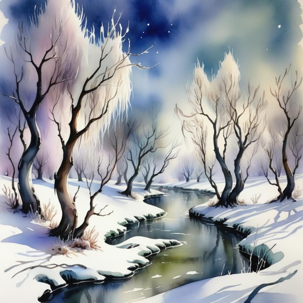 Winding Wintery Willows,