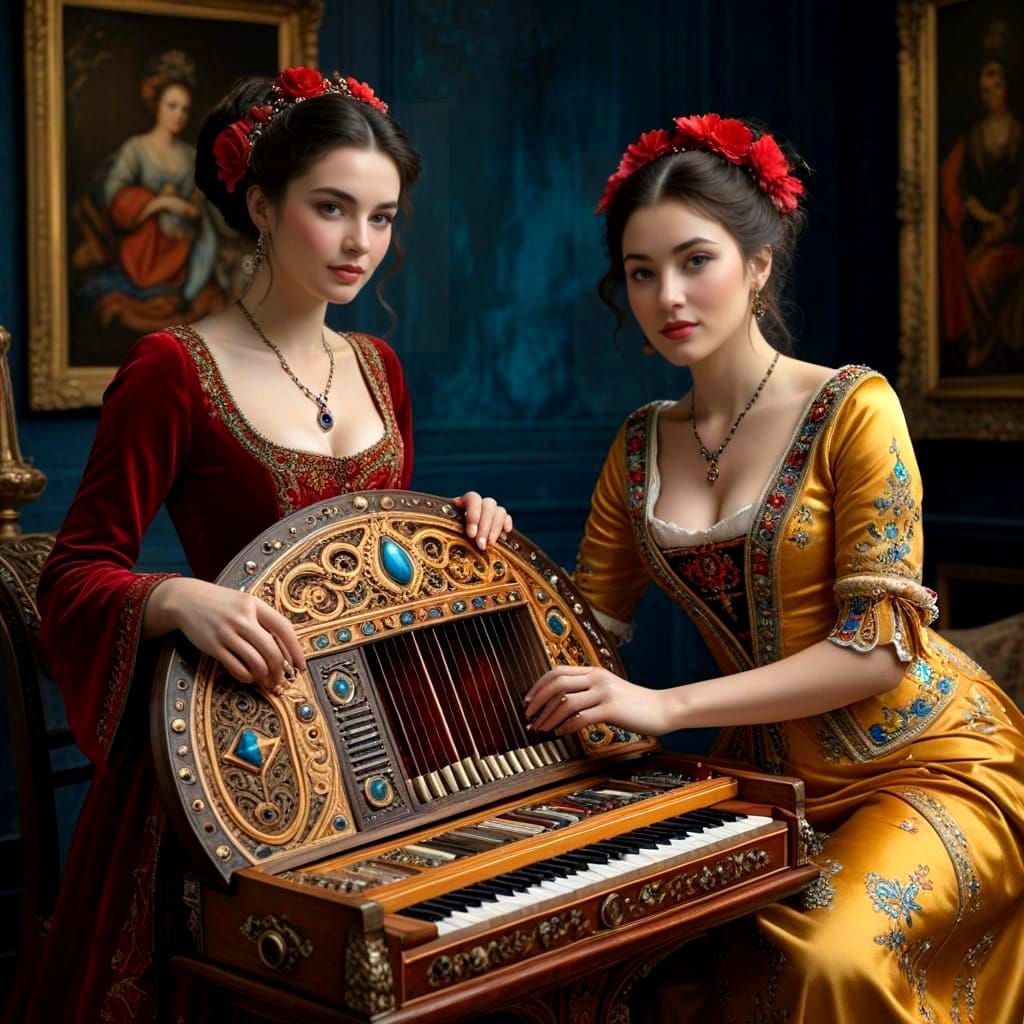 Vibrant Ladies Restore Ancient Wonders in Whimsical Realism