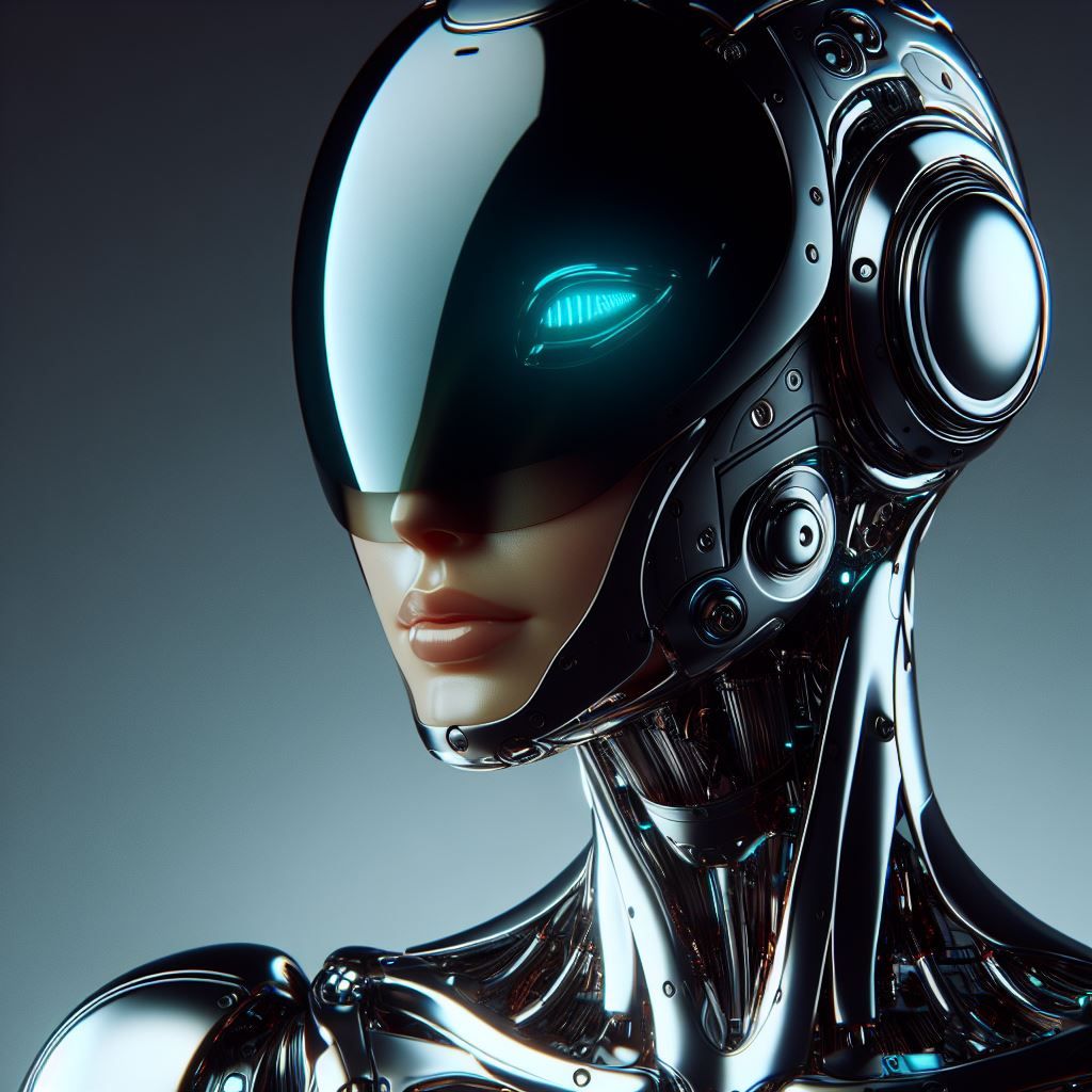 Beautiful female robots (visored)