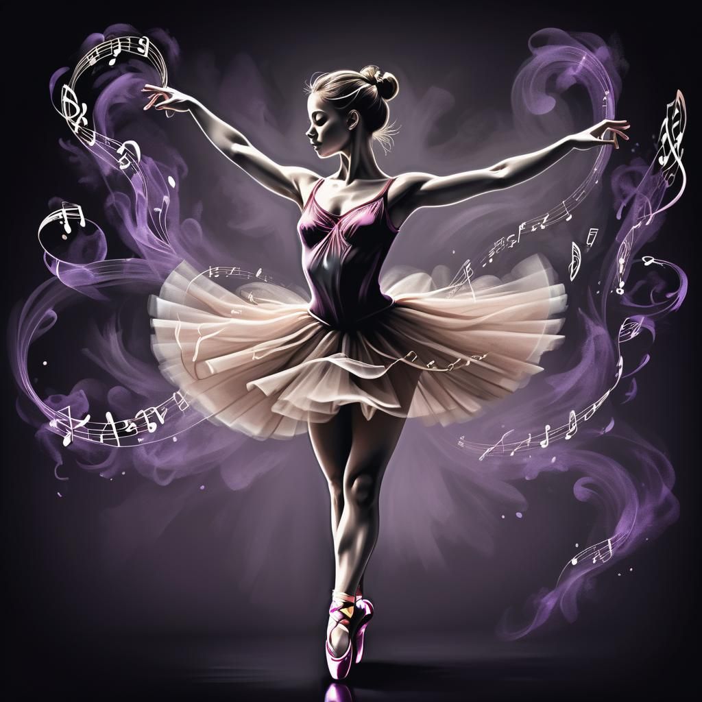A stunning ballerina created entirely out of delicate musica...