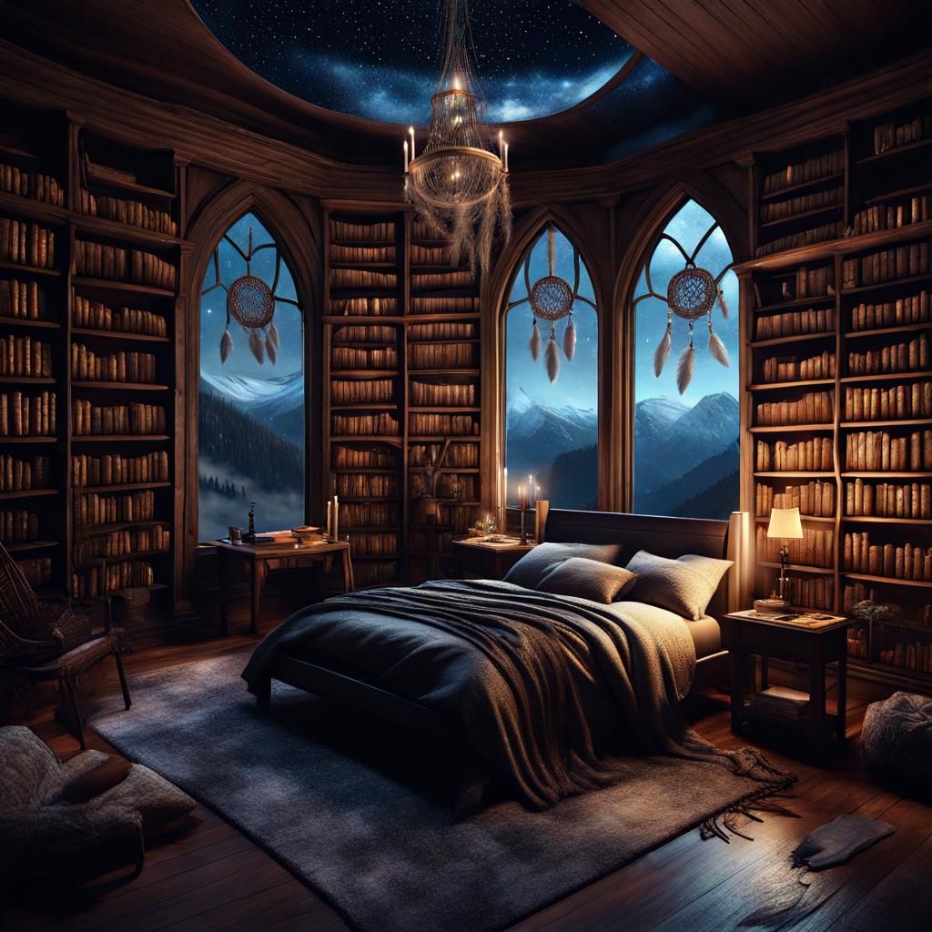 Bedroom with Mountain View - AI Generated Artwork - NightCafe Creator