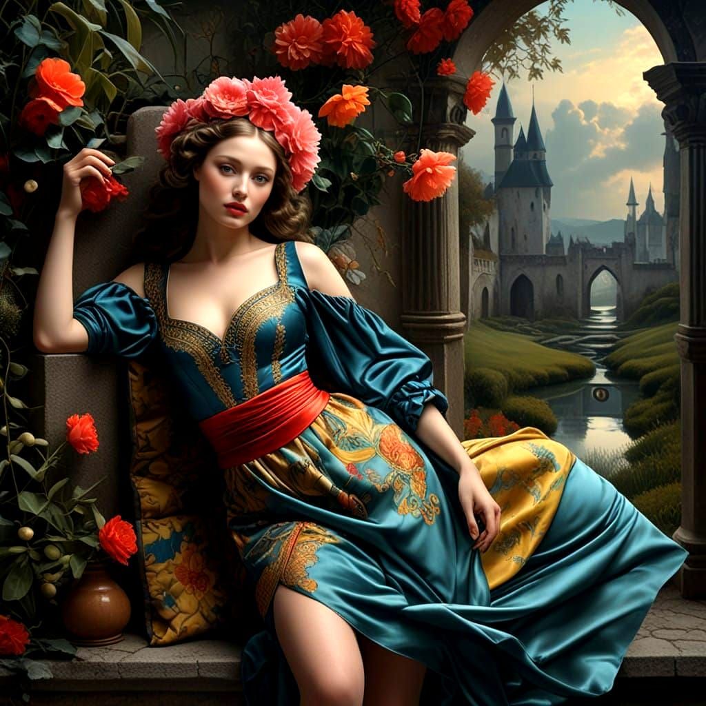 Stunning Hyperrealistic Portrait of Medieval Ladies in Twili...