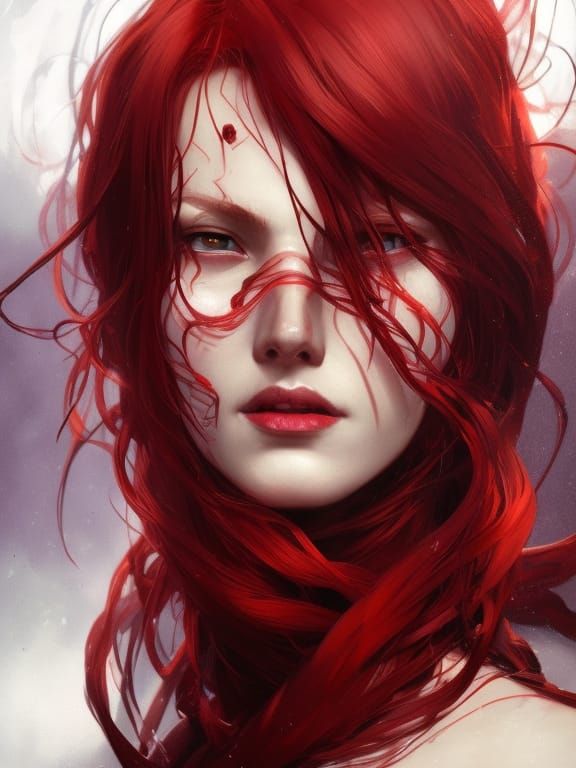 dark red hair witch - AI Generated Artwork - NightCafe Creator