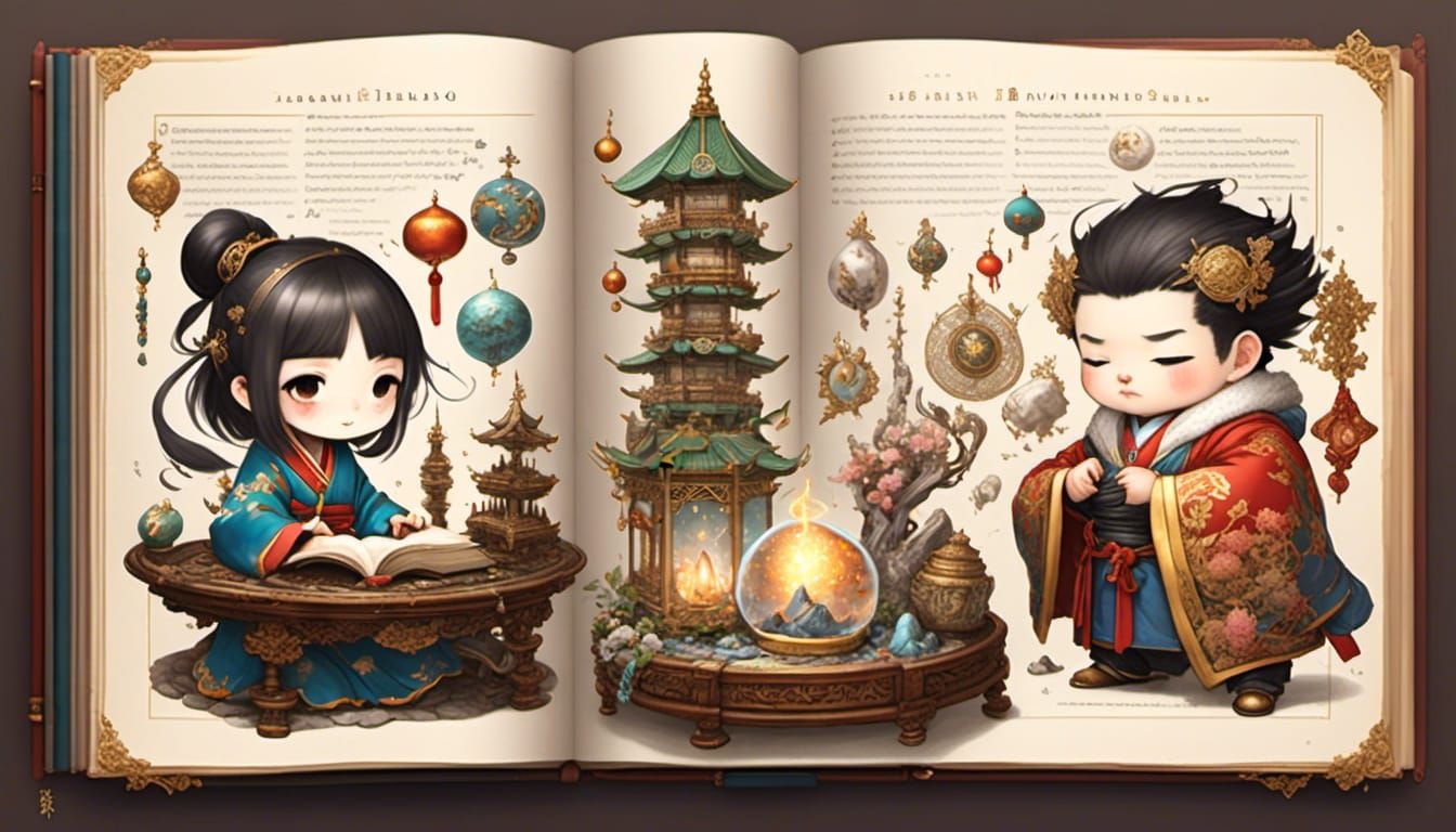 Book On How To Draw Anime Characters From Japan Korea China:1.5) (Styles  Anime Chibi Cute Adorable Ancient Chinese Mythology Cultivation Ma... - AI  Generated Artwork - NightCafe Creator