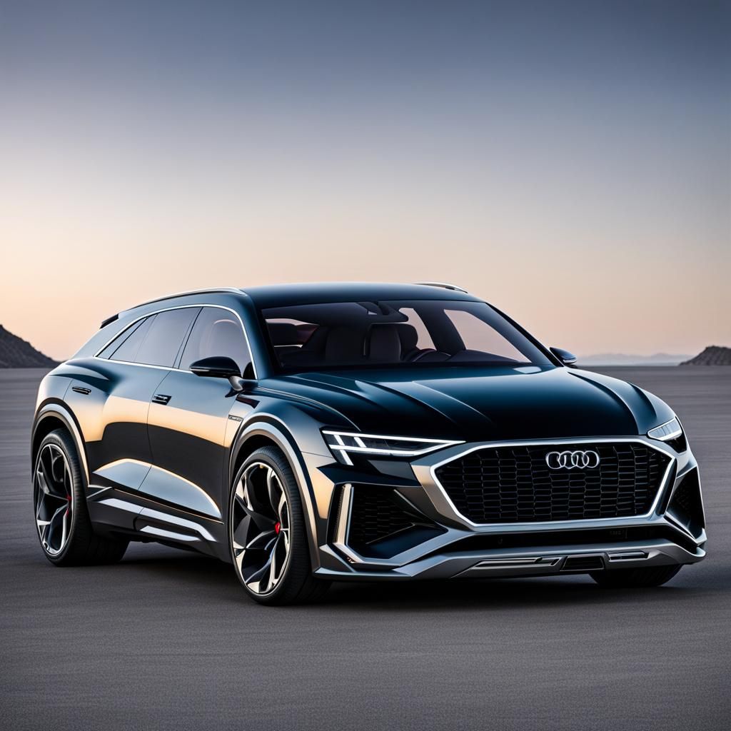 Audi RSQ8 sports car in the style of starfleet starship