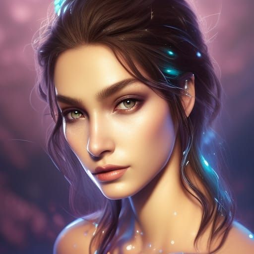 Pretty elf fairy girl with sparkling hair - AI Generated Artwork ...