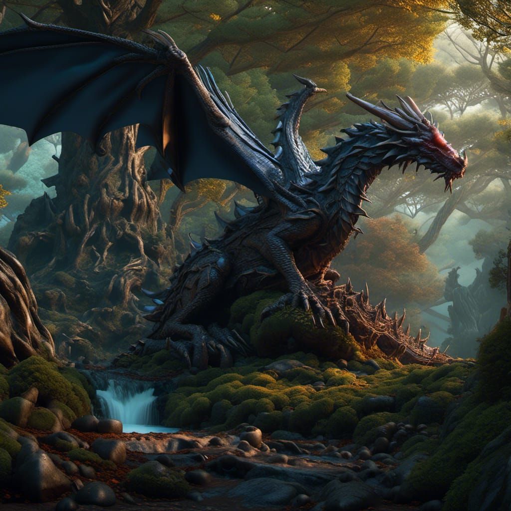 <lora:Dark Sinister:1.0> dark dragon in enchanted woods, 8k resolution, dark fantasy concept art, dynamic lighting, hyperdetailed, intricate...
