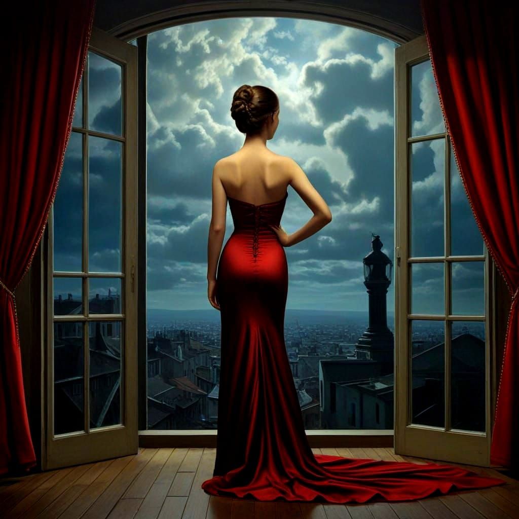 Ethereal Surrealist Goddess in a Dreamlike Landscape