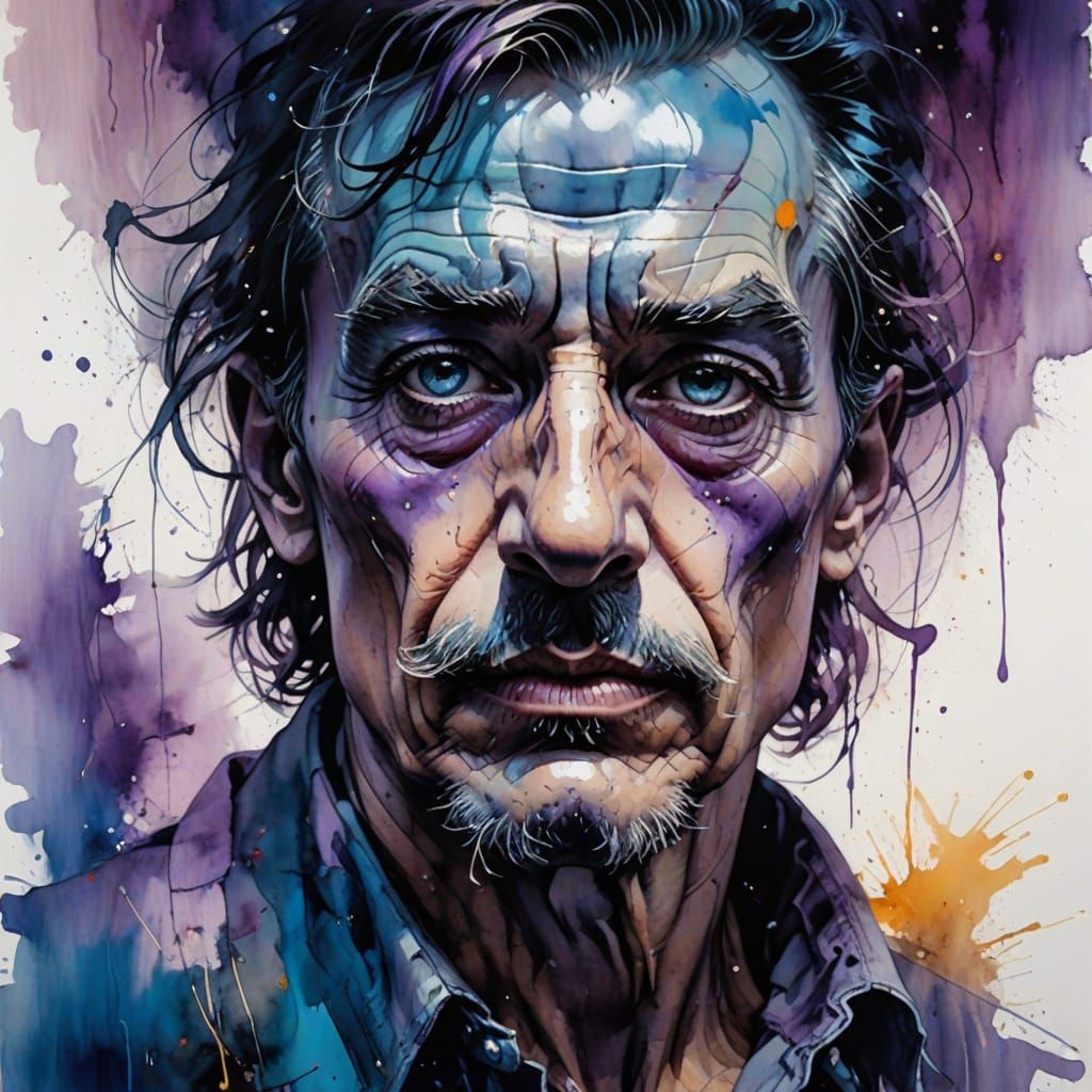 Wattercolor man portrait  by @Tisho