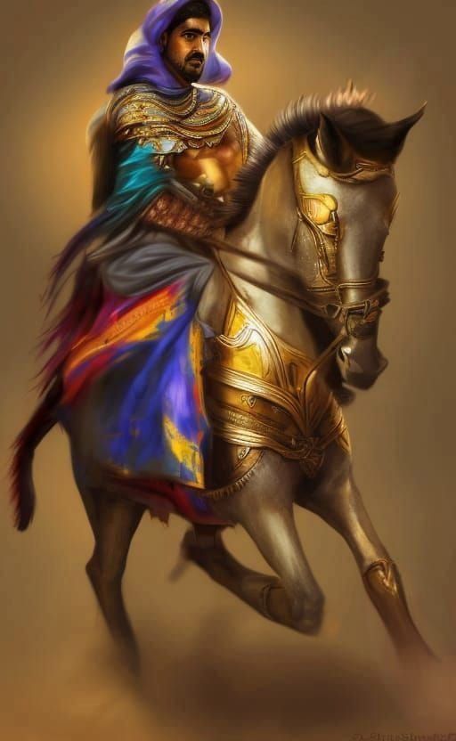 A Moroccan Warrior on his horse