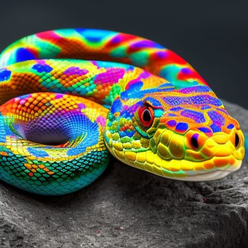 Rainbowback Rattlesnake - AI Generated Artwork - NightCafe Creator