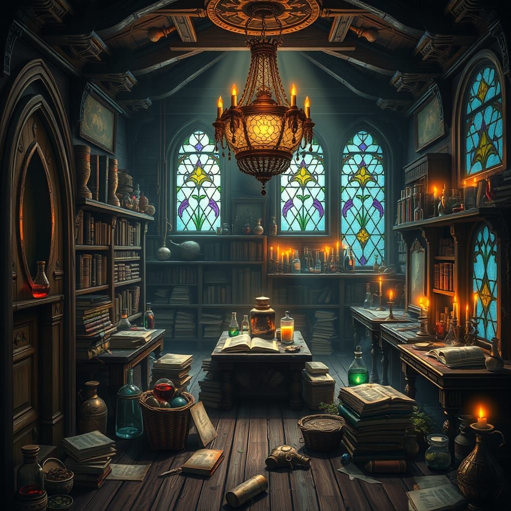 Alchemist's Room
Magical Entrance
The room where the sorcerer or alchemist works is a rectangular space ...  by @LordSamourai