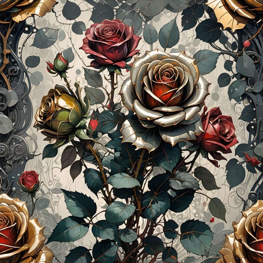 Flowers of metal