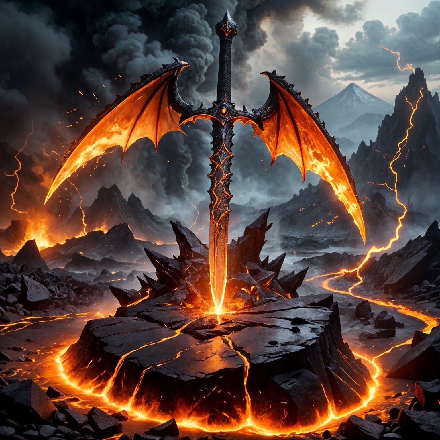 A sword made of fire and dragon blood  by @Noauna