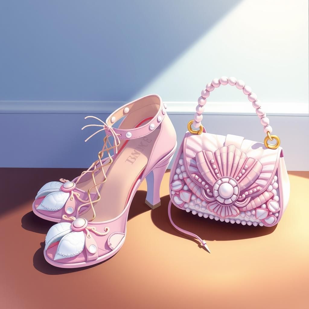 Seashell sandals and bag