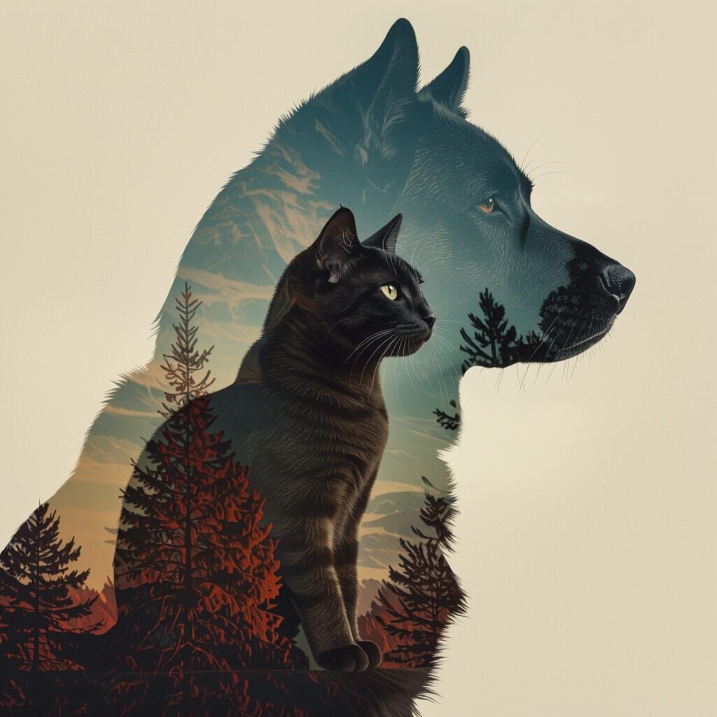 Double Exposure Kitty 04 (5 likes)  by @Diane W