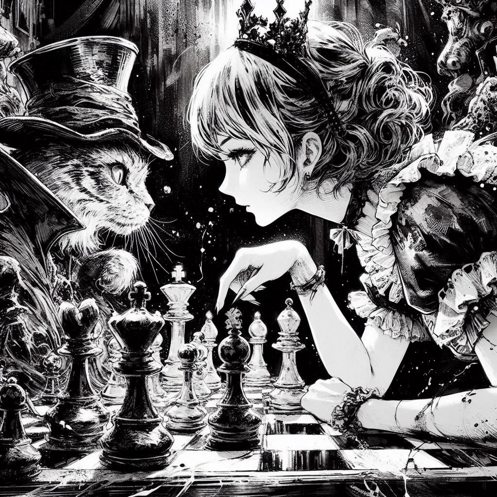 Alice puzzling chess battles!