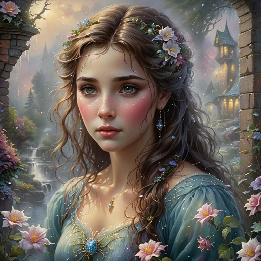 Ethereal Tears: A Hyperdetailed Fantasy Portrait