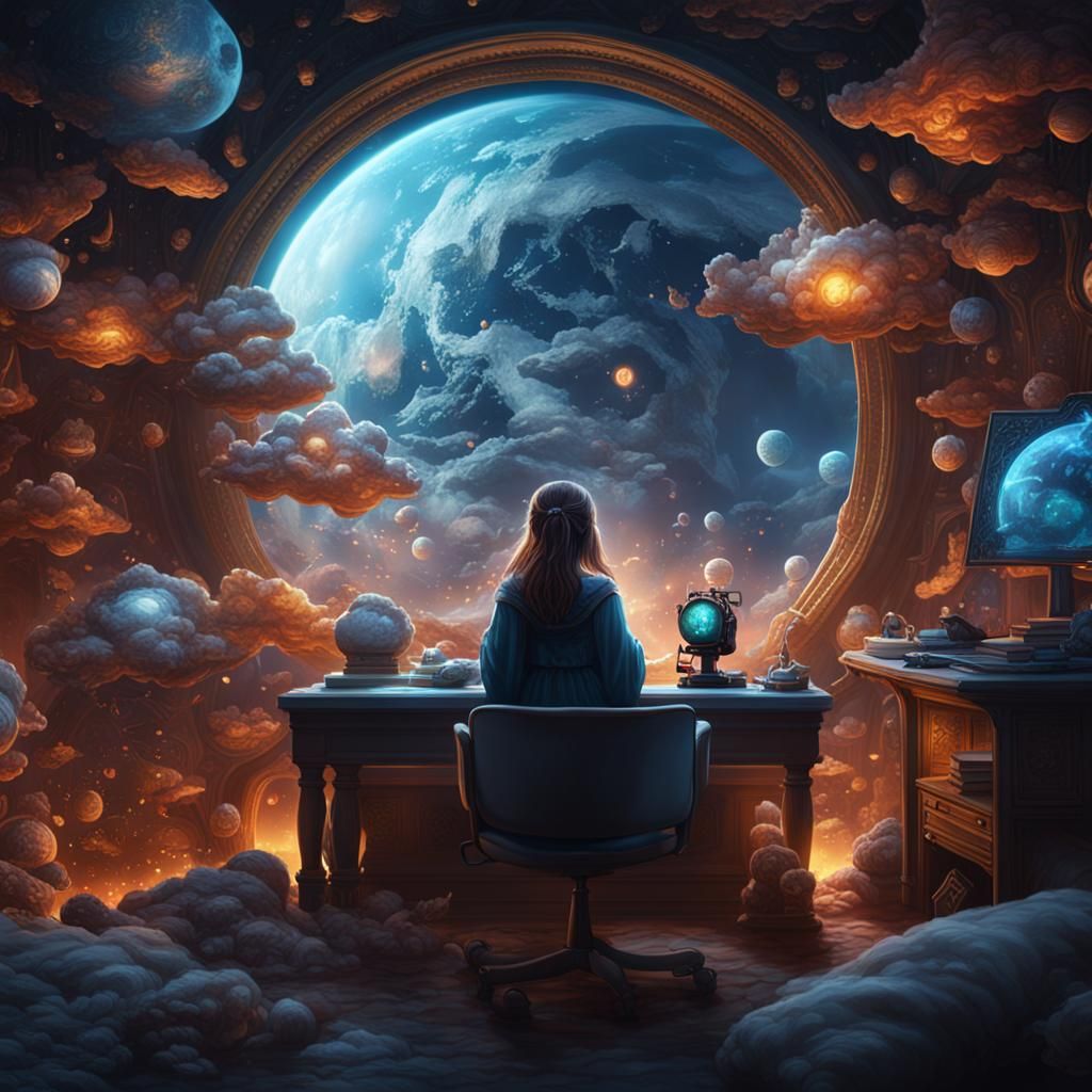 Girl controlling the world in her dreams while she sleeps