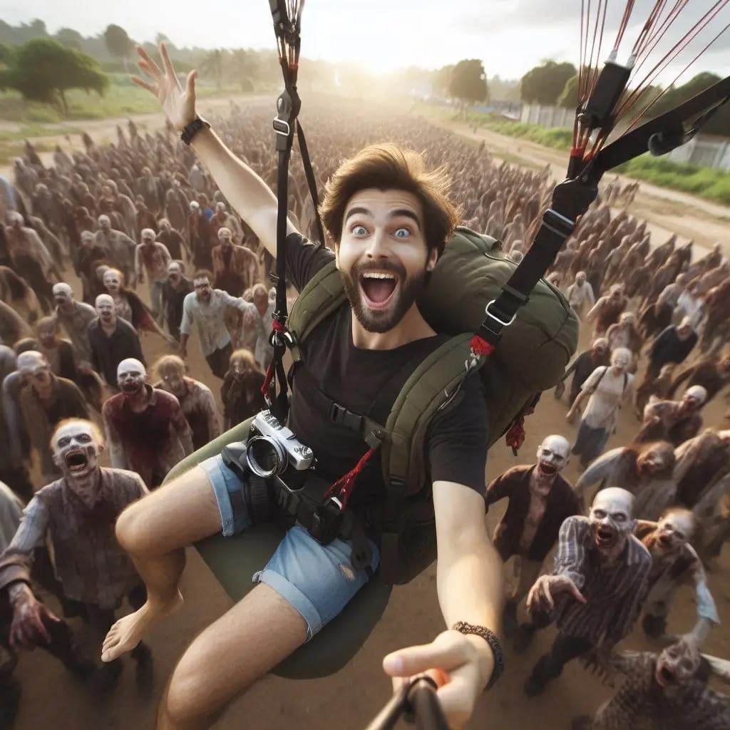 Paragliding over Zombies