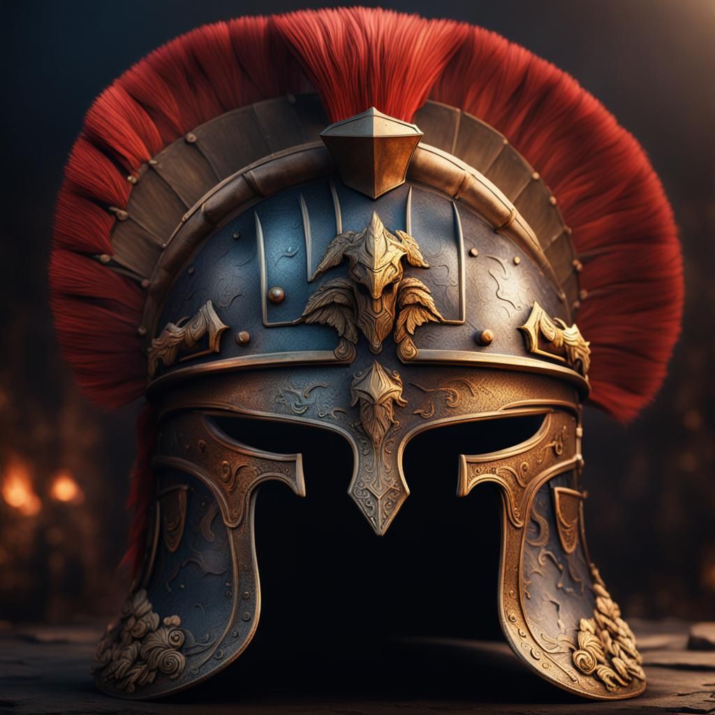 Epic Roman warrior helmet   by @Masarlii 