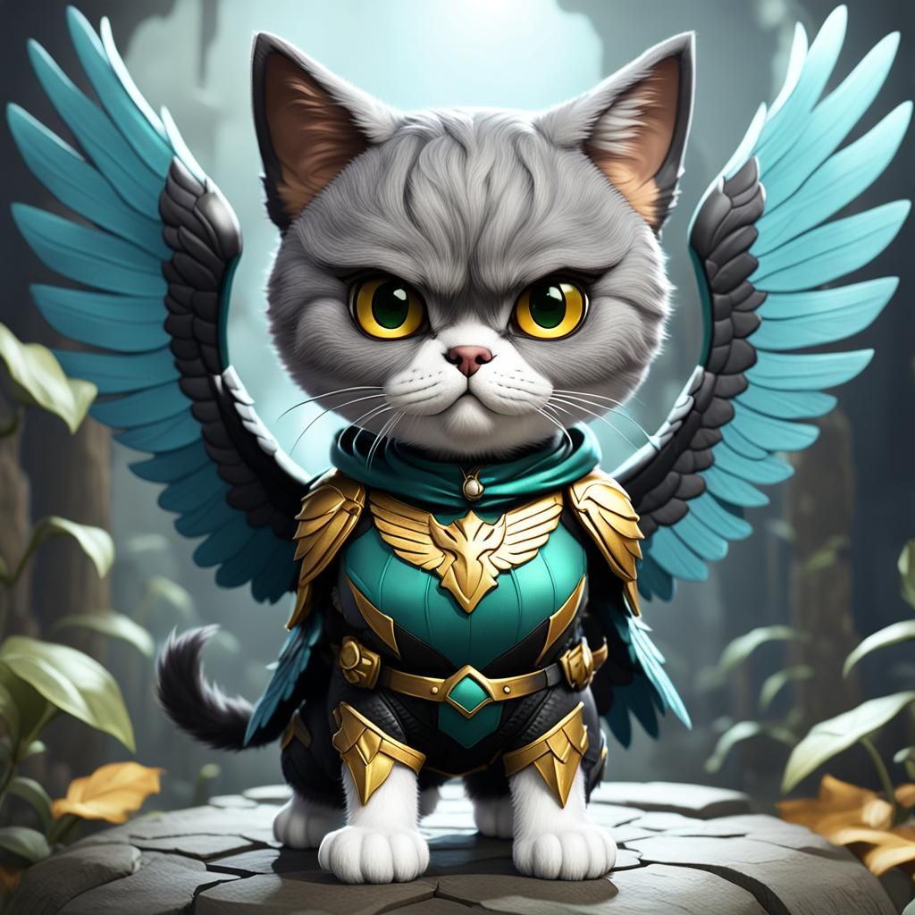 Hawkgirl cat - AI Generated Artwork - NightCafe Creator