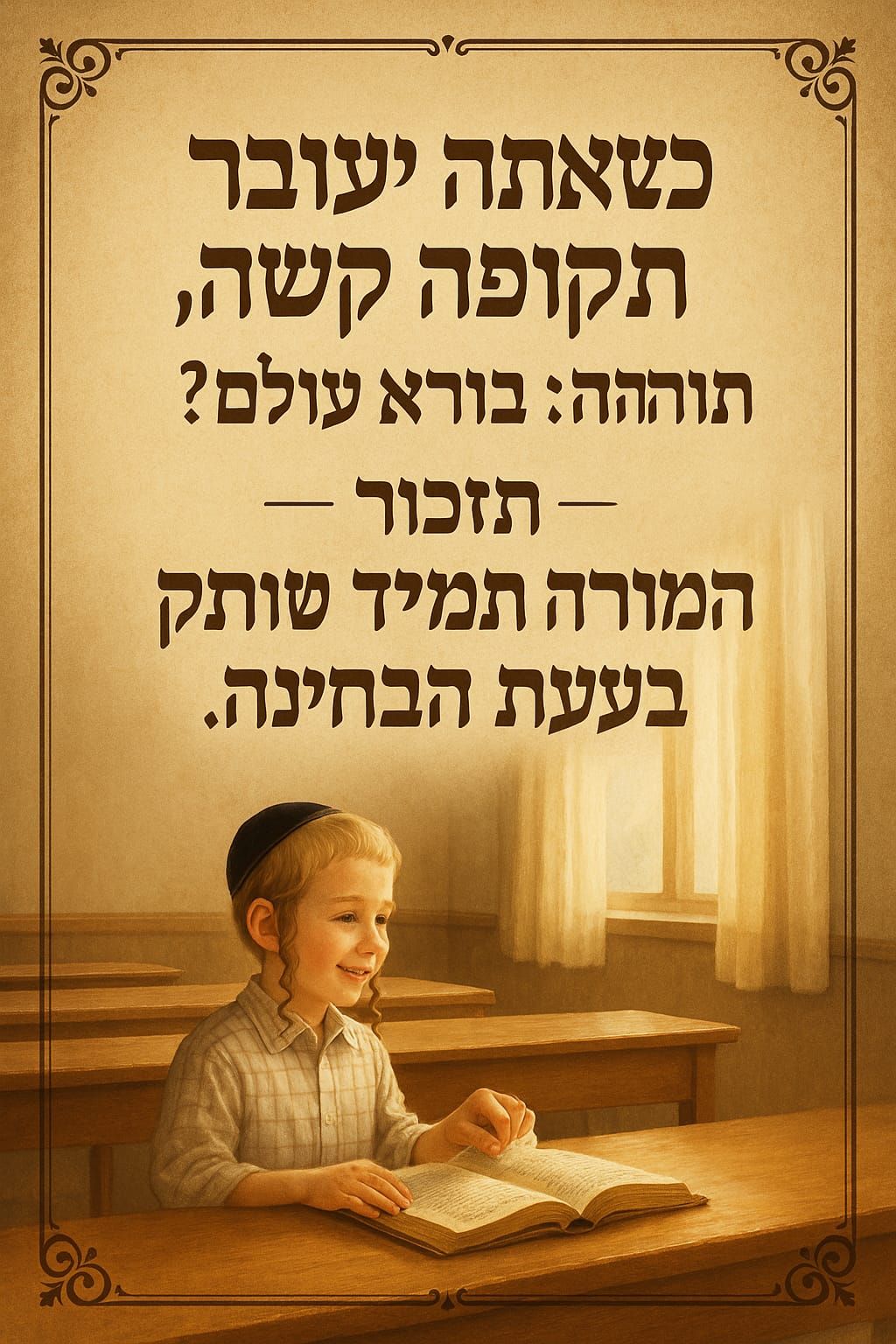 כשאתה עובר תקופה קשה ותוהה איפה בורא עולם, תזכור שהמורה תמיד...