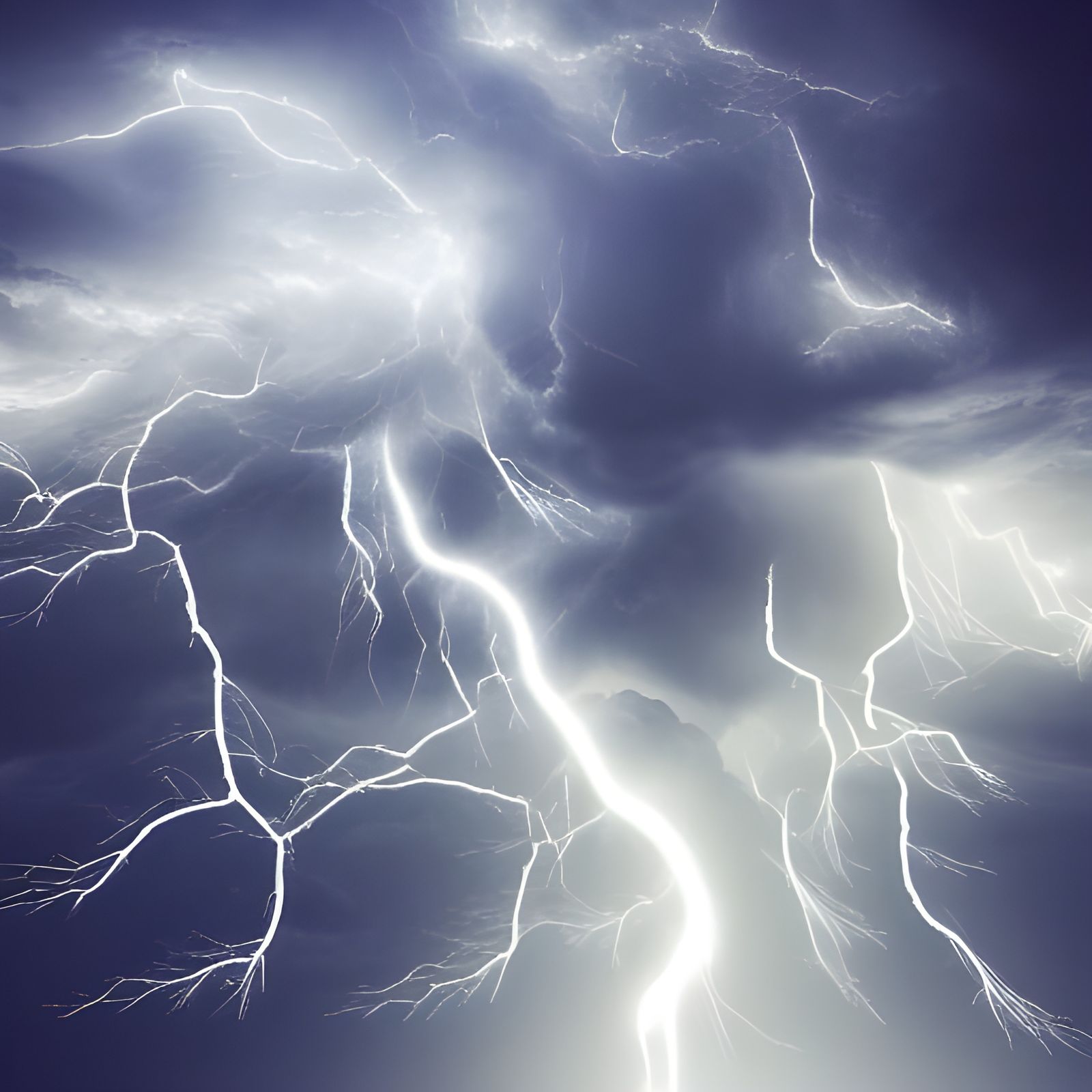 Expansive Lightning Cloud in Volumetric Photoillustration
