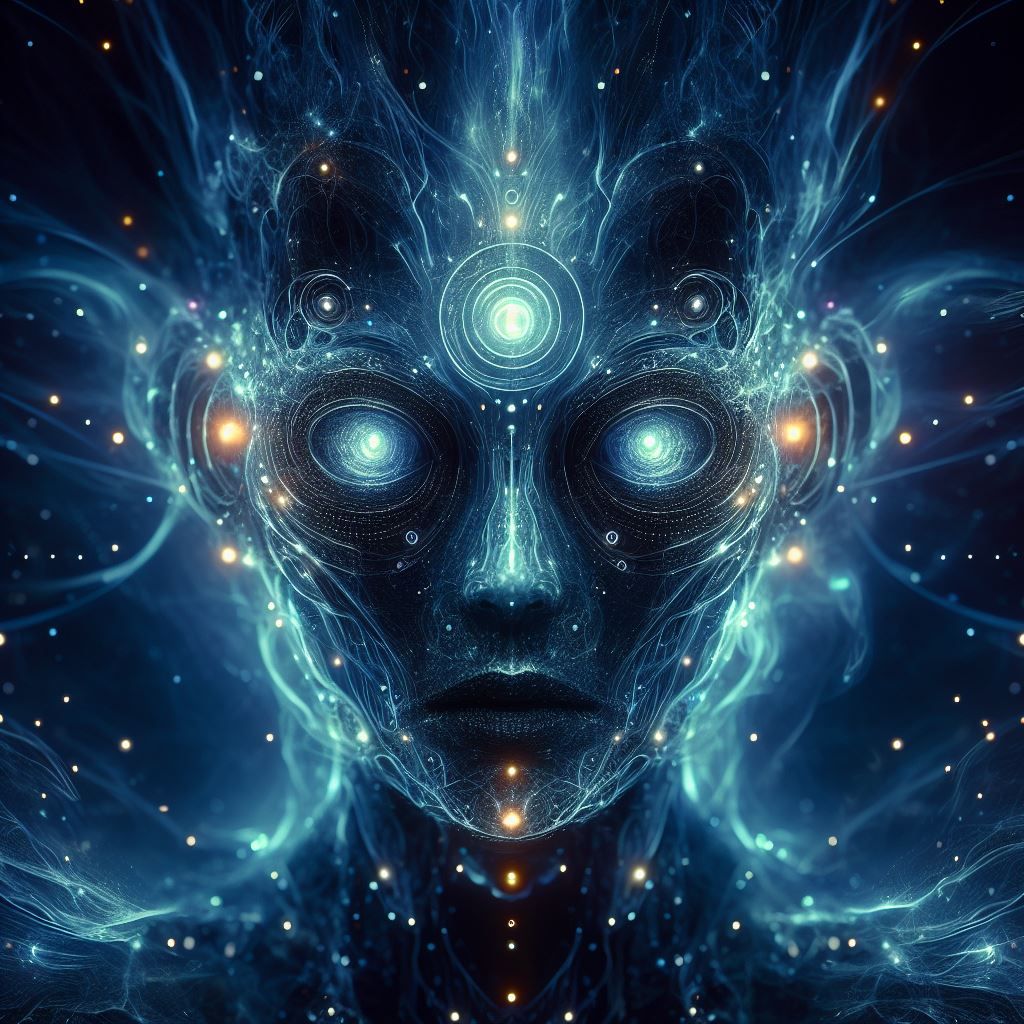 Electroluminescent portrait of an alien lifeform