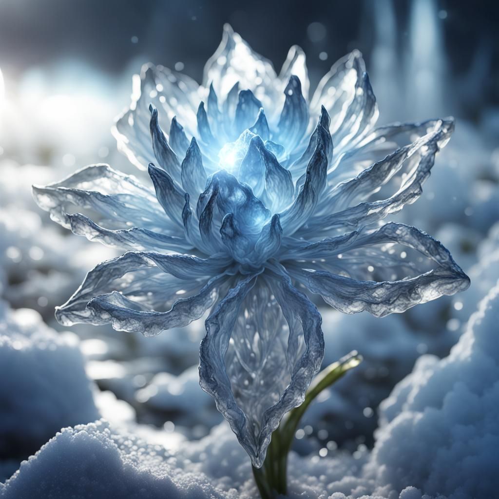 Crystallized Flower AI Generated Artwork NightCafe Creator