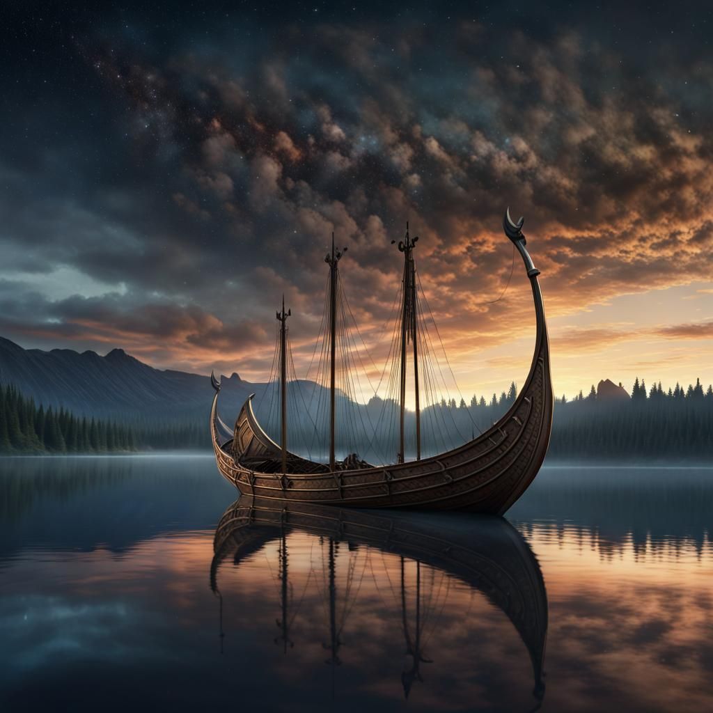 Viking longship - AI Generated Artwork - NightCafe Creator