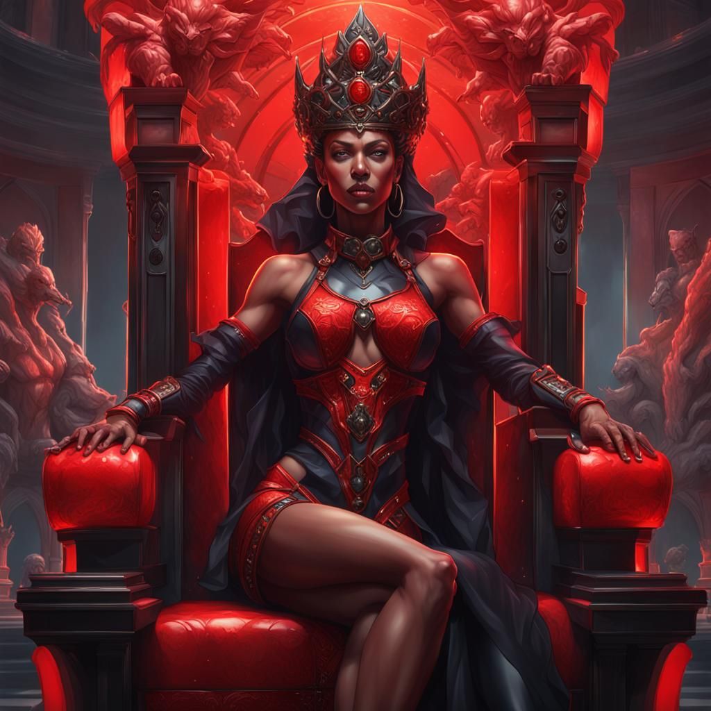 Dominatrix Queen on Throne: Erotic Art Portrait