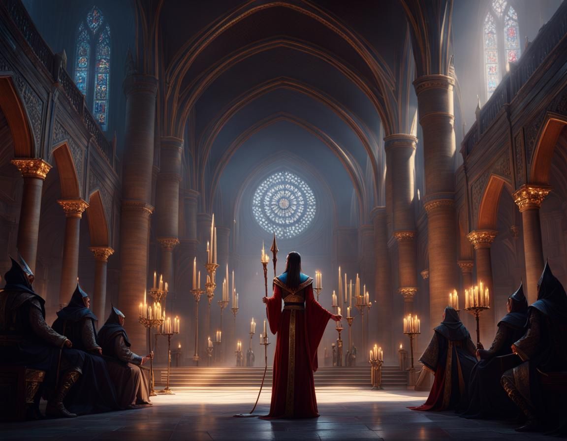 Priestess in a cathedral - AI Generated Artwork - NightCafe Creator