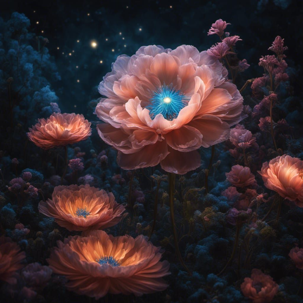 Midnight Garden - AI Generated Artwork - NightCafe Creator