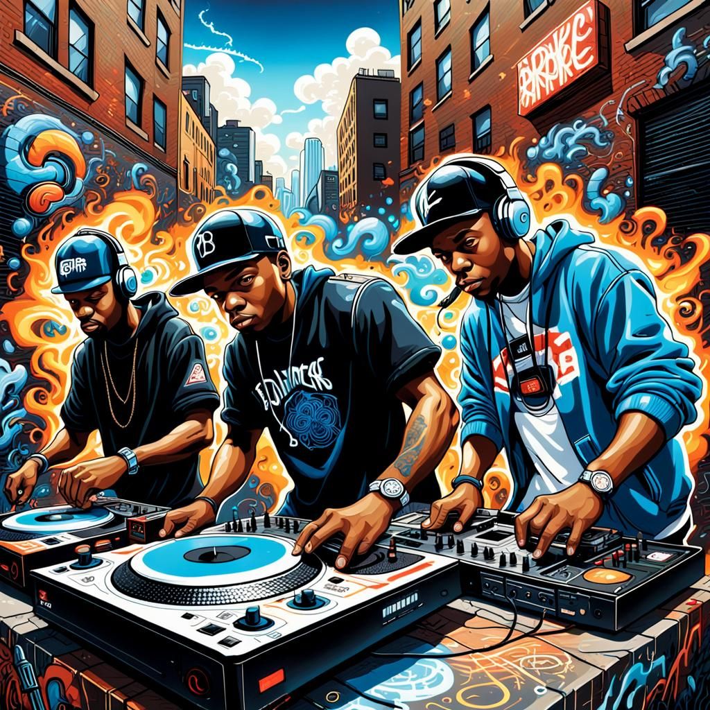 Hip Hop Graffiti Mural: The Four Elements