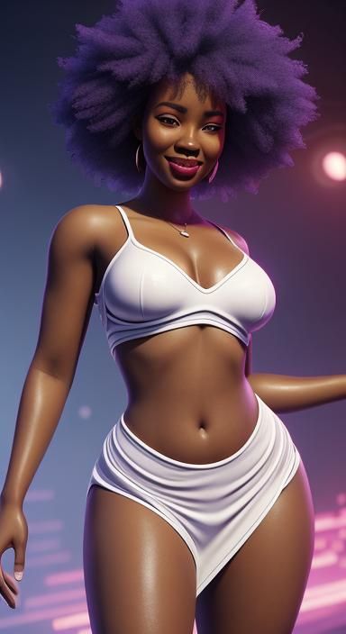 Curvy Afro dance girls,beautiful smile,wide open eyes,white ...