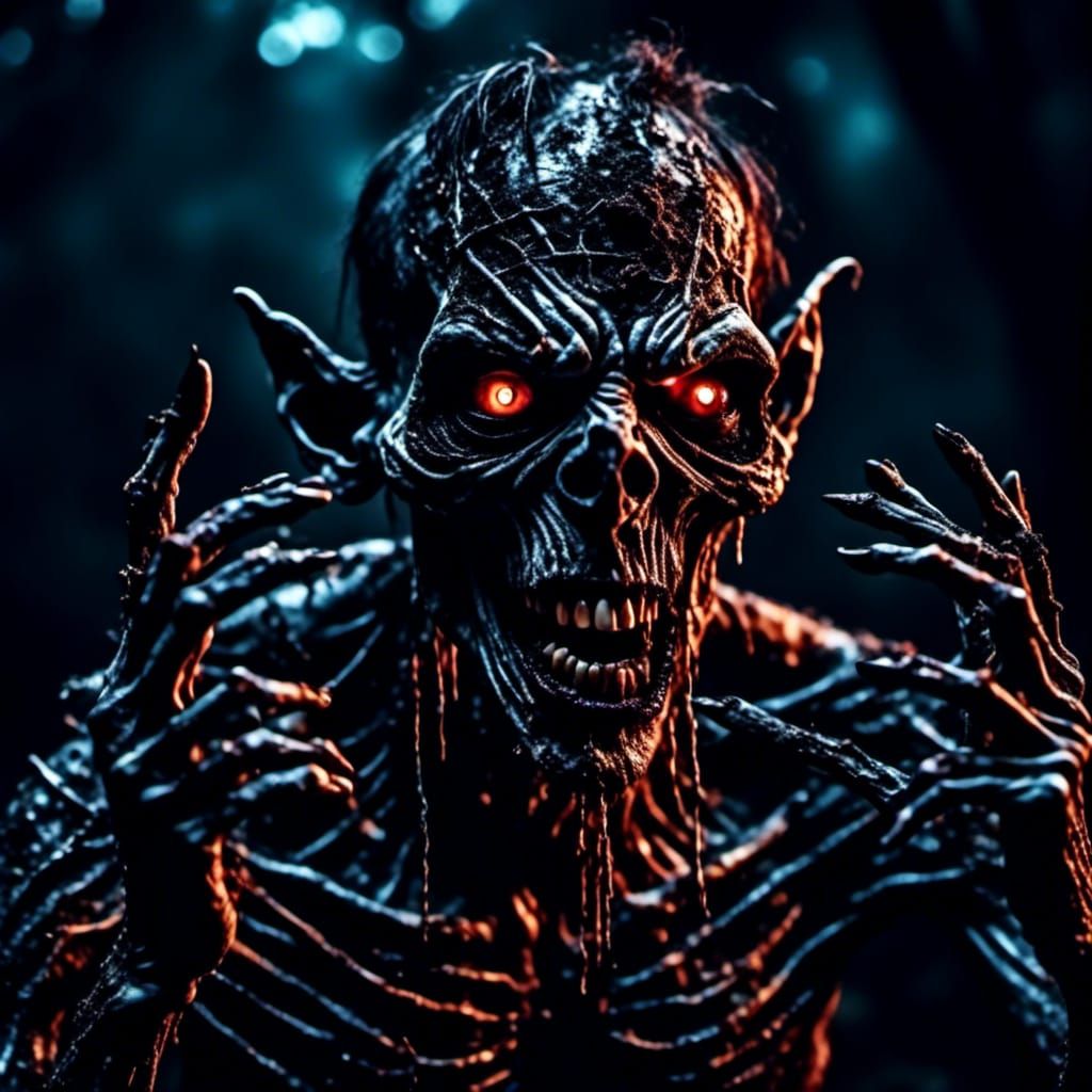 A futuristic zombie from the swamps of Louisiana, highly det...