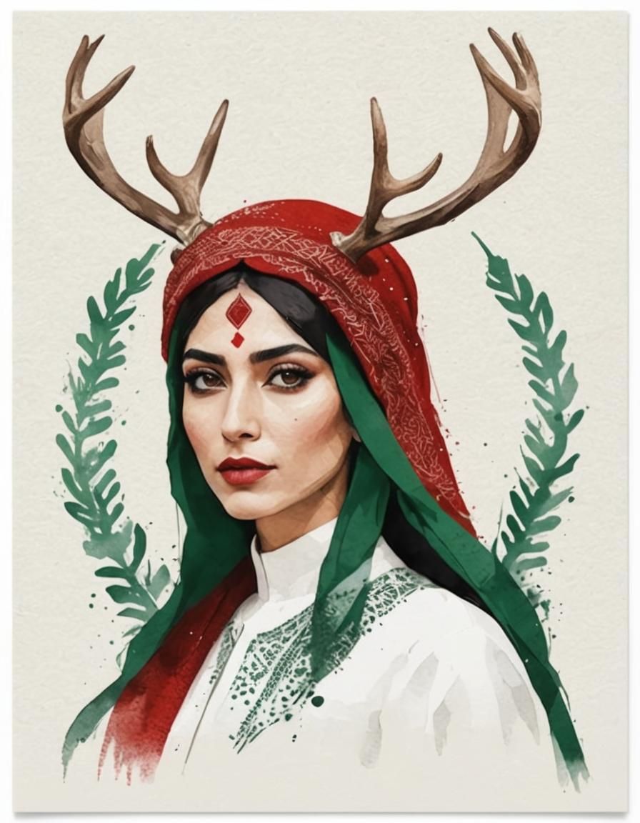 قرن (Qarn) v3 | 🇵🇸 antlers portrait (DreamShaper XL Lightning)