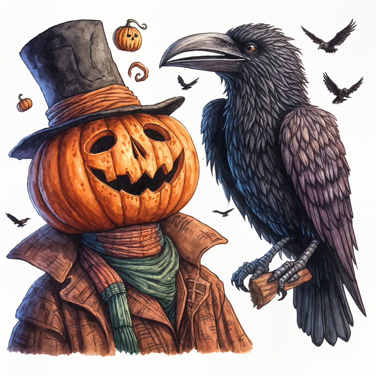 Merv the pumpkinhead and Raven Matthew from Neil Gaiman stor...