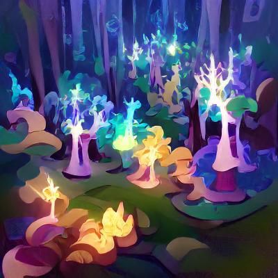 A glowing forest of magic 