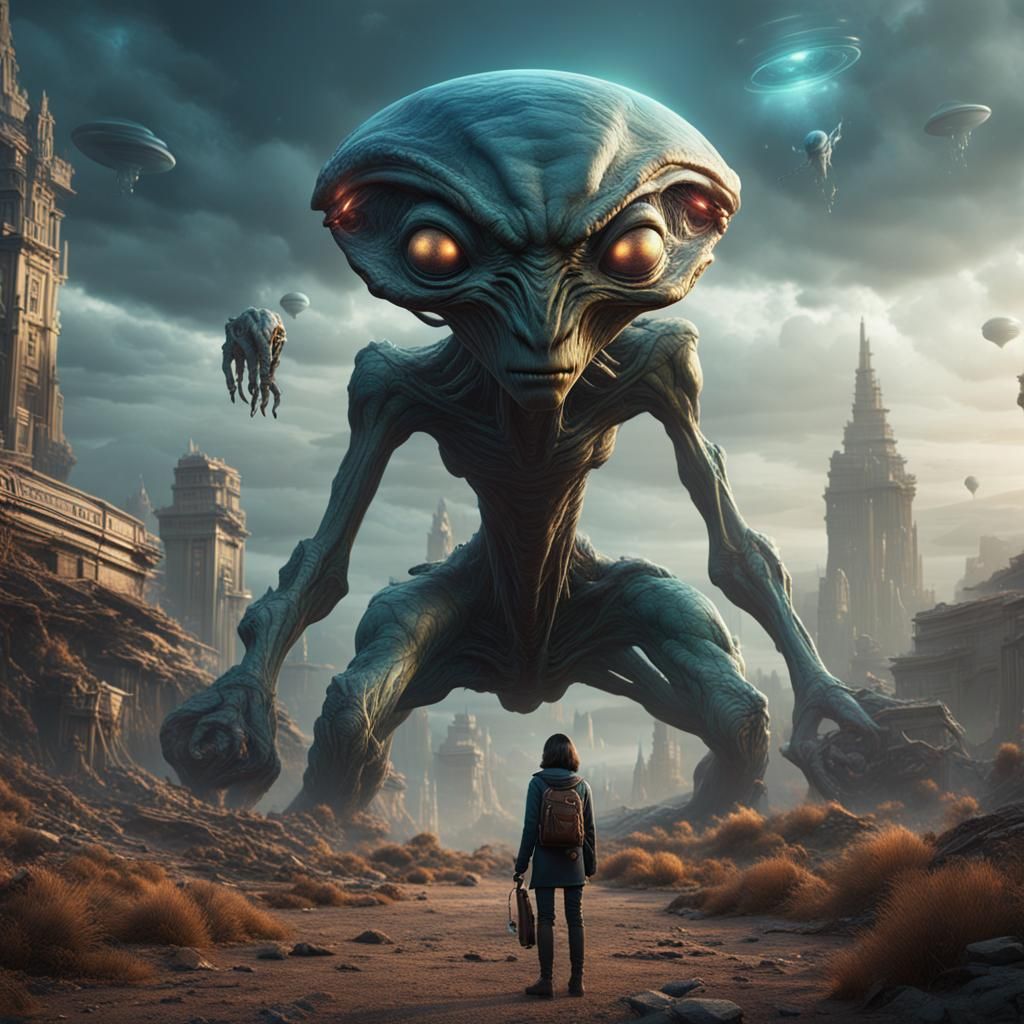A beautiful woman, a reporter, photographs an alien that thr...