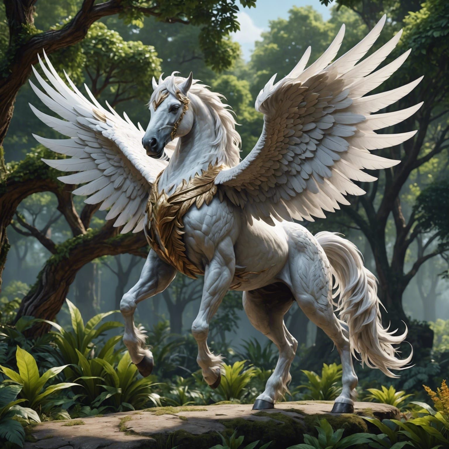 Wind Elemental; Pegasus; large wings; muscular body; full mane and tail ...