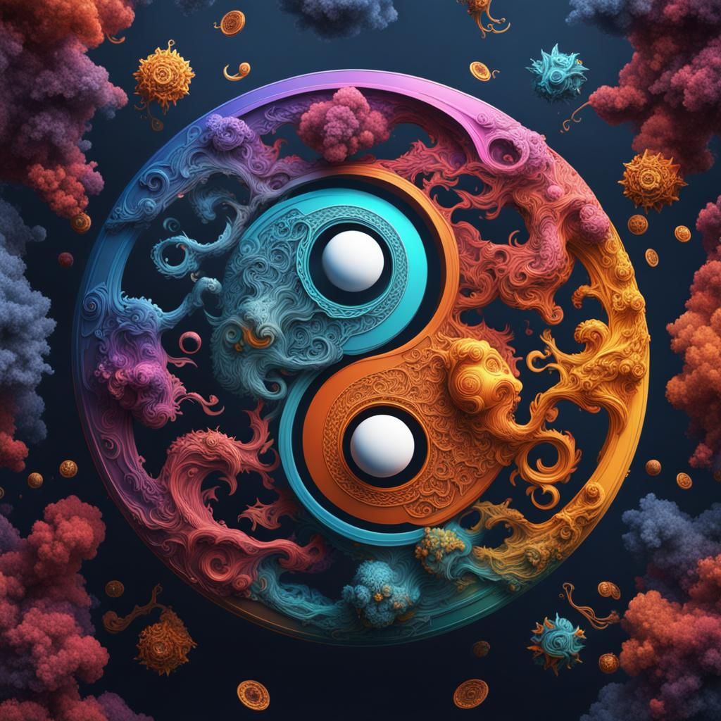 Colorful Yin and yang