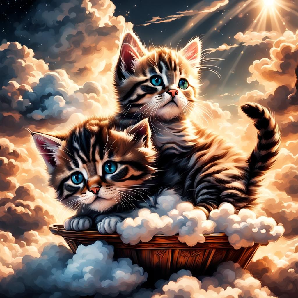Kittens in the clouds
