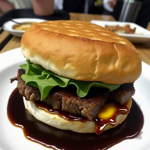 Deep-fried thick-cut beef fillet sandwiched between Japanese...
