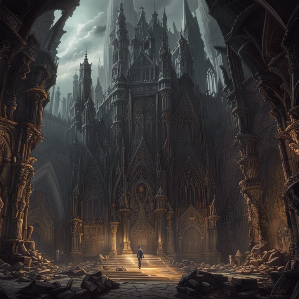 A Gothic Church Of Darkness with A Dark Wizard Inside Epic cinematic ...